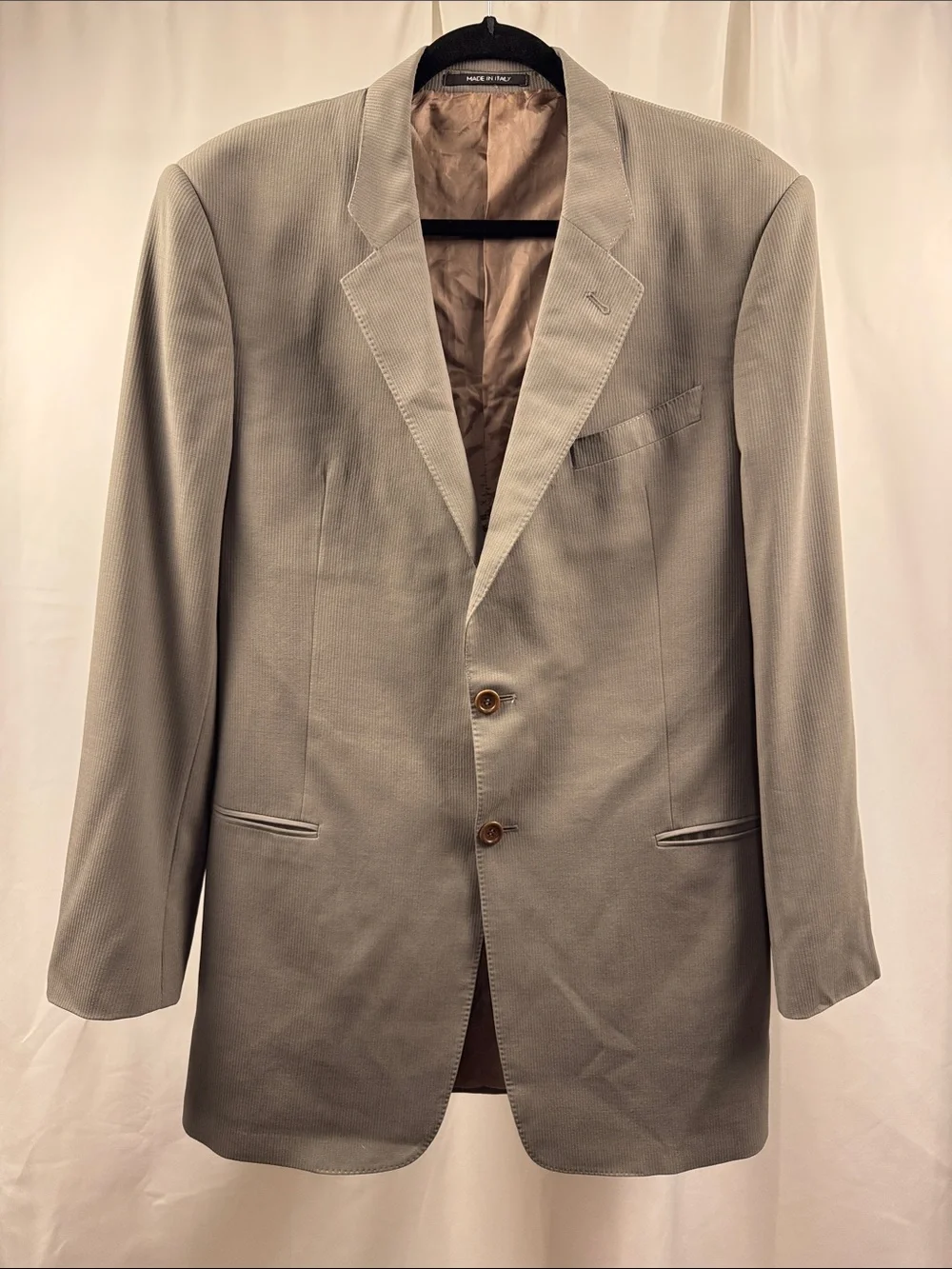 Armani Collezioni Made in Italy Wool Blazer Gray Mens Est 38 Vintage